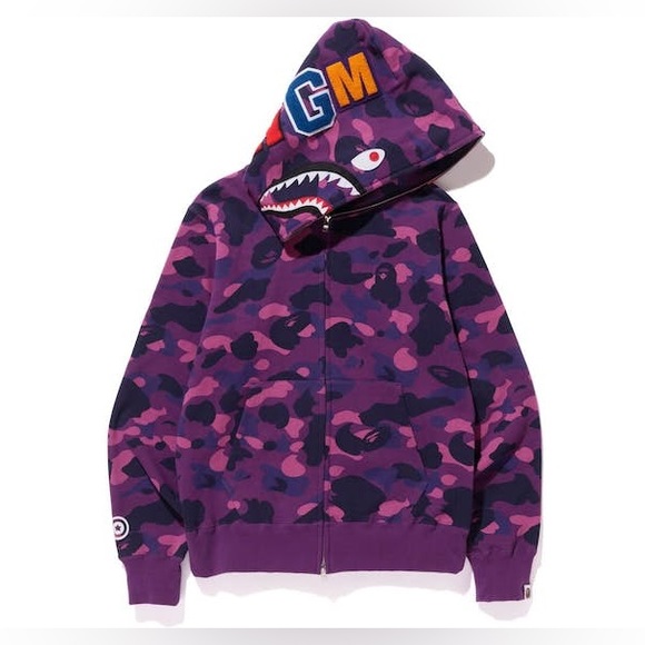 Bape Other - BAPE - Color Camo Shark Full Zip Hoodie (with bag)